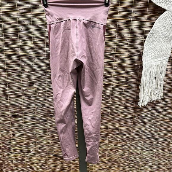 Adidas Women S Side Stripe Tights Pink Size Small - Picture 3 of 3